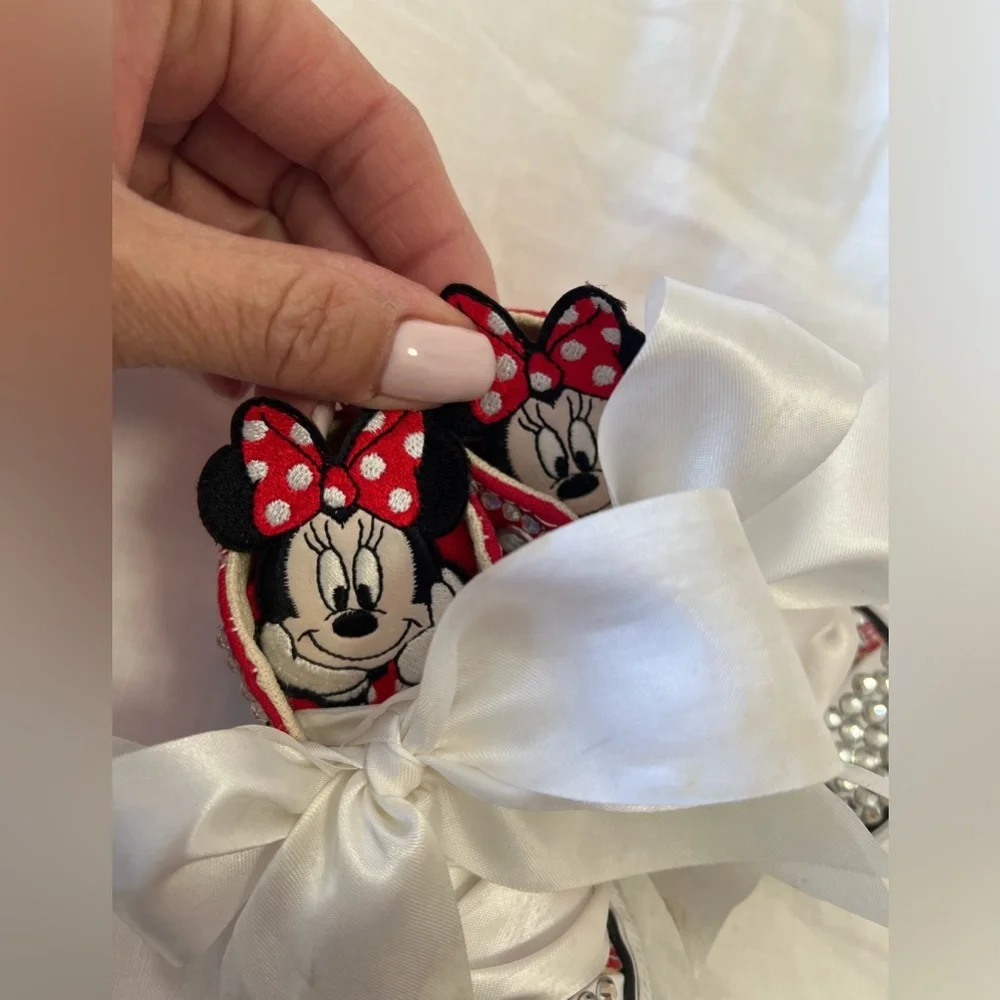 Converse | Infant SZ 3 | Red Minnie Mouse Disney High Top Shoes | Sparkle Bling